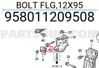 Honda 958011209508 BOLT FLG,12X95