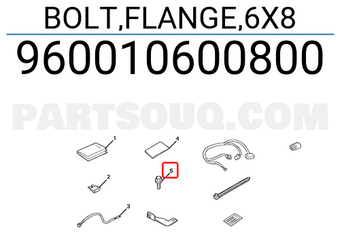 Honda 960010600800 BOLT,FLANGE,6X8