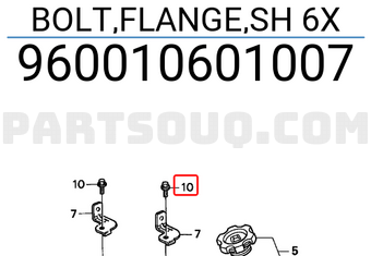 Honda 960010601007 BOLT,FLANGE,SH 6X