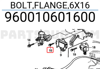 Honda 960010601600 BOLT,FLANGE,6X16