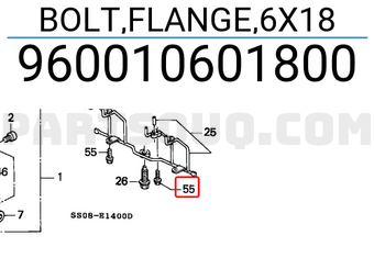 Honda 960010601800 BOLT,FLANGE,6X18