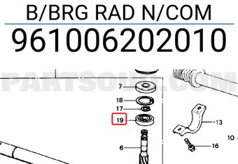 Honda 961006202010 B/BRG RAD N/COM