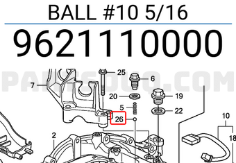 Honda 9621110000 BALL #10 5/16