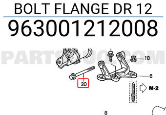 Honda 963001212008 BOLT FLANGE DR 12