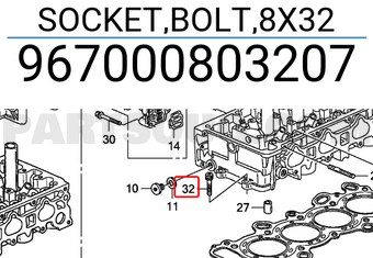 Honda 967000803207 SOCKET,BOLT,8X32