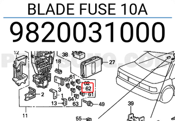 Honda 9820031000 BLADE FUSE 10A