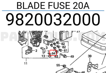 Honda 9820032000 BLADE FUSE 20A