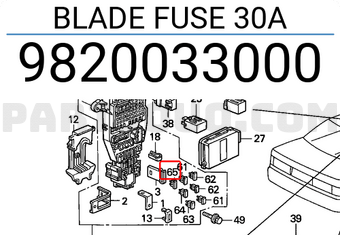 Honda 9820033000 BLADE FUSE 30A