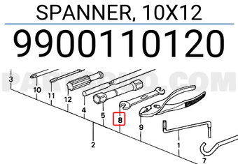 Honda 9900110120 SPANNER, 10X12
