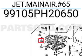 Honda 99105PH20650 JET,MAINAIR,#65