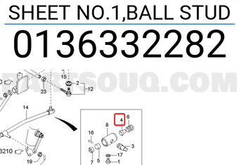 Hyundai / KIA 0136332282 SHEET NO.1,BALL STUD
