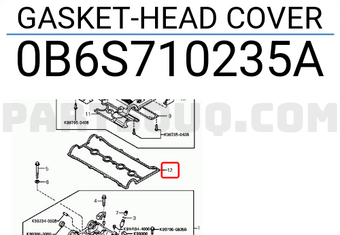 Hyundai / KIA 0B6S710235A GASKET-HEAD COVER