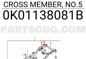 Hyundai / KIA 0K01138081B CROSS MEMBER, NO.5