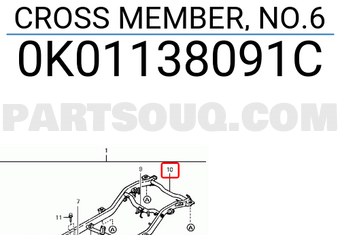 Hyundai / KIA 0K01138091C CROSS MEMBER, NO.6