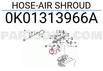 HOSE1-AIR SHROUD 0K01313996A | Hyundai / KIA Parts | PartSouq