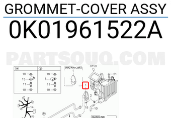 Hyundai / KIA 0K01961522A GROMMET-COVER ASSY