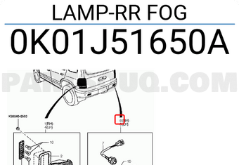 Hyundai / KIA 0K01J51650A LAMP-RR FOG