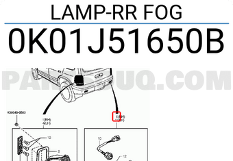 Hyundai / KIA 0K01J51650B LAMP-RR FOG
