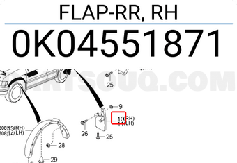 Hyundai / KIA 0K04551871 FLAP-RR, RH