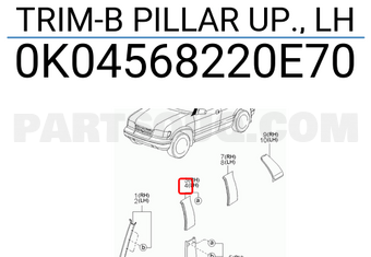 Hyundai / KIA 0K04568220E70 TRIM-B PILLAR UP., LH