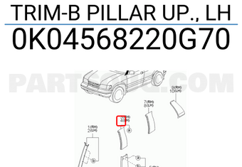 Hyundai / KIA 0K04568220G70 TRIM-B PILLAR UP., LH