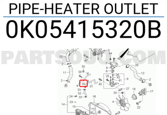 Hyundai / KIA 0K05415320B PIPE-HEATER OUTLET