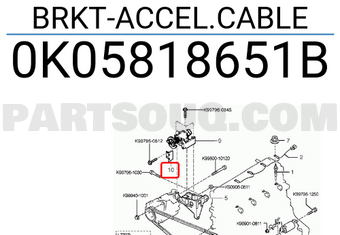 Hyundai / KIA 0K05818651B BRKT-ACCEL.CABLE