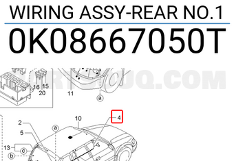 Hyundai / KIA 0K08667050T WIRING ASSY-REAR NO.1