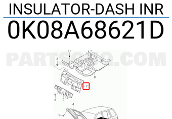 Hyundai / KIA 0K08A68621D INSULATOR-DASH INR