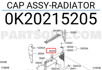 Hyundai / KIA 0K20215205 CAP ASSY-RADIATOR