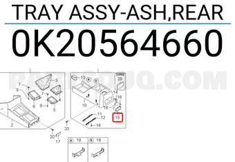 Hyundai / KIA 0K20564660 TRAY ASSY-ASH,REAR