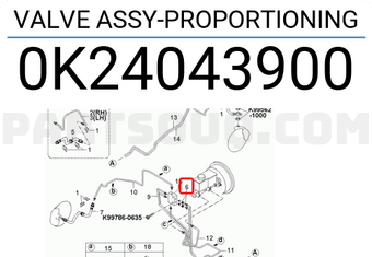 Genuine Kia Valve Assembly-Proportion 0K240-43900AS 
