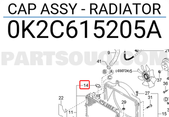 Hyundai / KIA 0K2C615205A CAP ASSY - RADIATOR