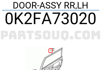Hyundai / KIA 0K2FA73020 DOOR-ASSY RR,LH