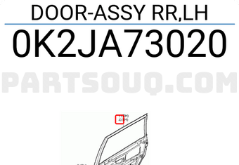 Hyundai / KIA 0K2JA73020 DOOR-ASSY RR,LH