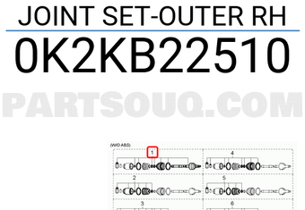 Hyundai / KIA 0K2KB22510 JOINT SET-OUTER RH