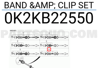 Hyundai / KIA 0K2KB22550 BAND & CLIP SET
