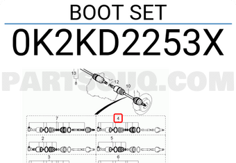 Hyundai / KIA 0K2KD2253X BOOT SET