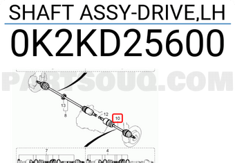Hyundai / KIA 0K2KD25600 SHAFT ASSY-DRIVE,LH