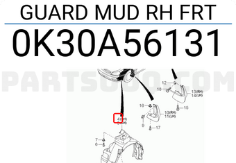Hyundai / KIA 0K30A56131 GUARD MUD RH FRT