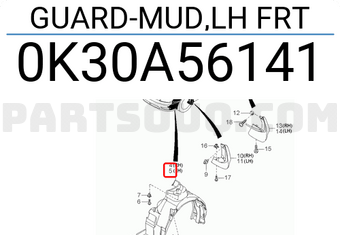 Hyundai / KIA 0K30A56141 GUARD-MUD,LH FRT