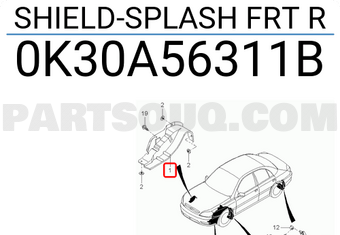 Hyundai / KIA 0K30A56311B SHIELD-SPLASH FRT R