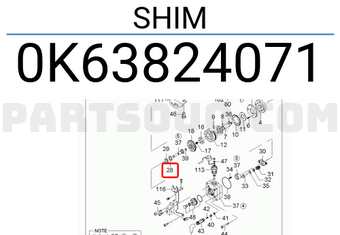 Hyundai / KIA 0K63824071 SHIM
