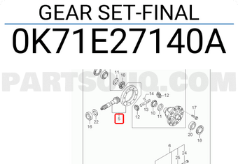 Hyundai / KIA 0K71E27140A GEAR SET-FINAL