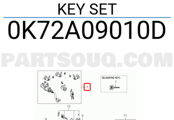 Hyundai / KIA 0K72A09010D KEY SET