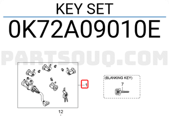 Hyundai / KIA 0K72A09010E KEY SET