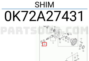 Hyundai / KIA 0K72A27431 SHIM