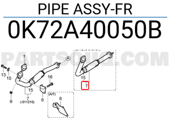 Hyundai / KIA 0K72A40050B PIPE ASSY-FR