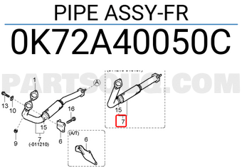 Hyundai / KIA 0K72A40050C PIPE ASSY-FR