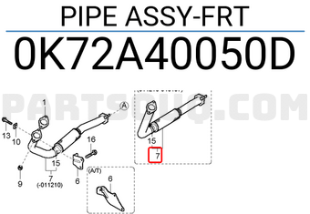 Hyundai / KIA 0K72A40050D PIPE ASSY-FRT